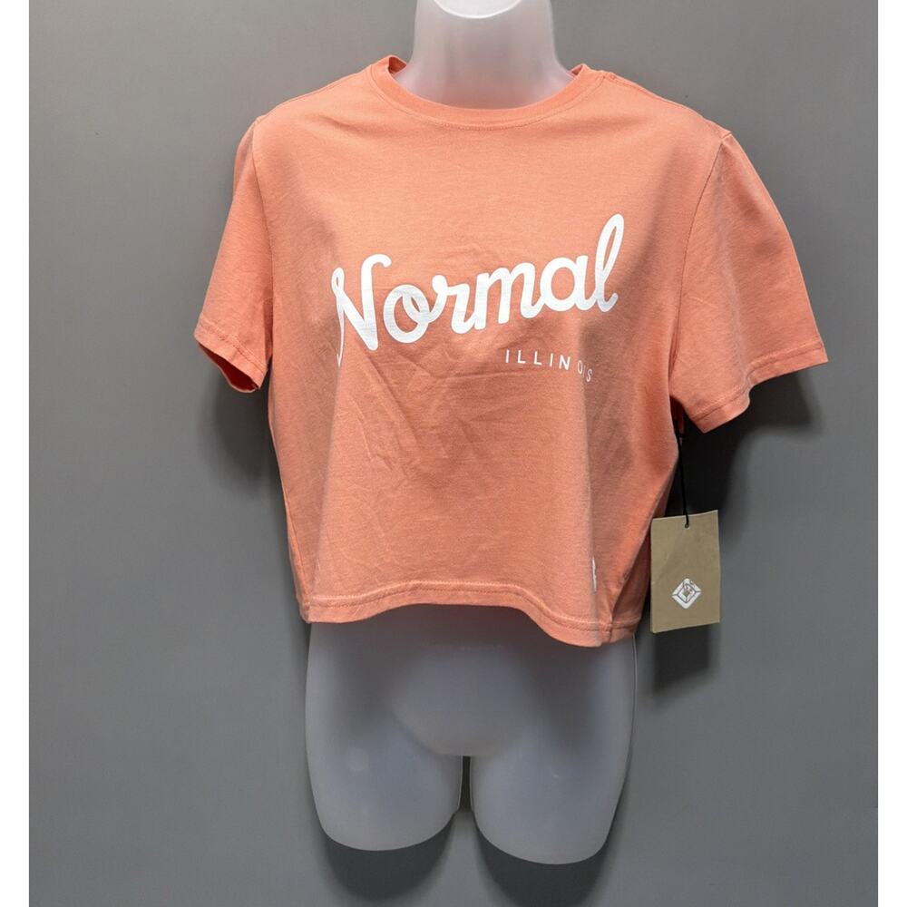 Rivian Normal Illinois Womens M Crop T-Shirt Boxy Hometown Fit Organic NWT USA
